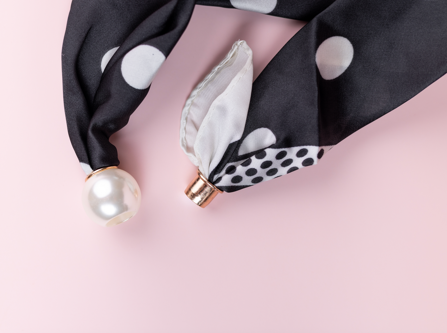 She Has Style Scarf - Black & White Polka Dot