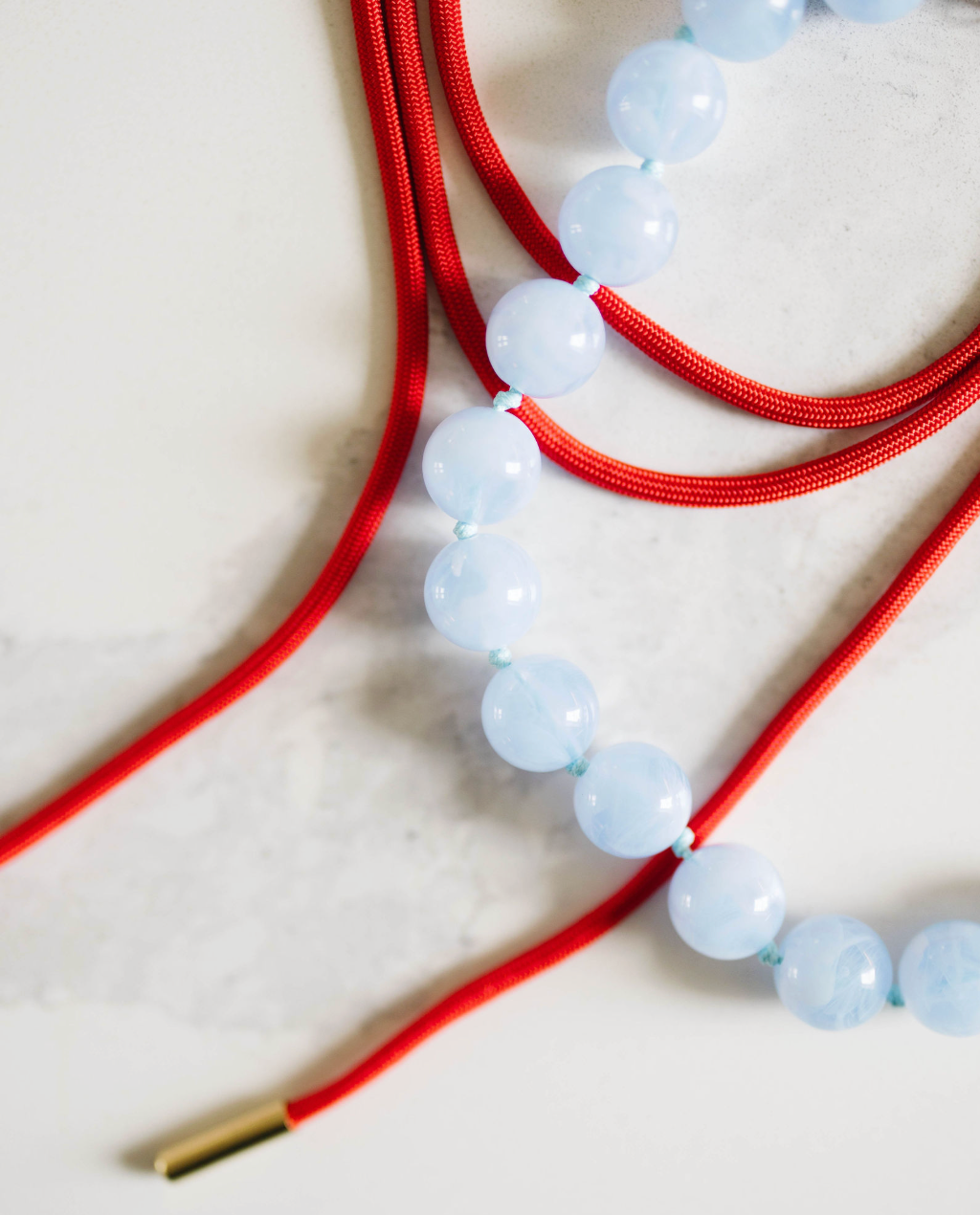 Red Cord Wrap Necklace