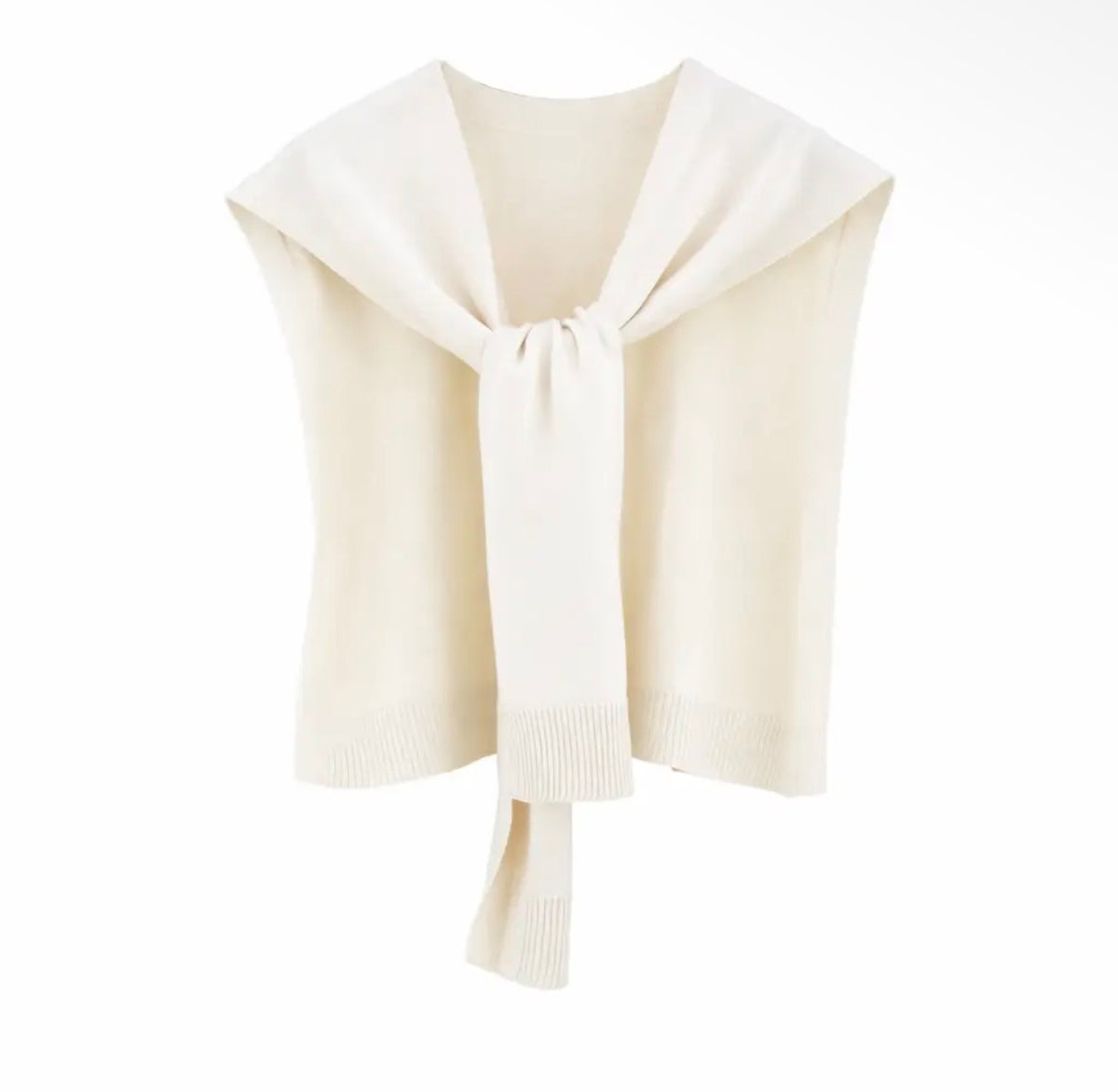 Cream Mock Sweater Wrap