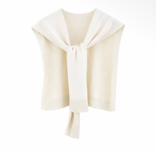 Cream Mock Sweater Wrap