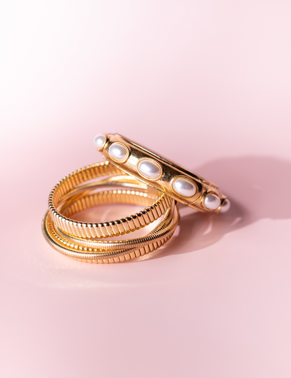 She's Perfect Pearl & Gold Cuff