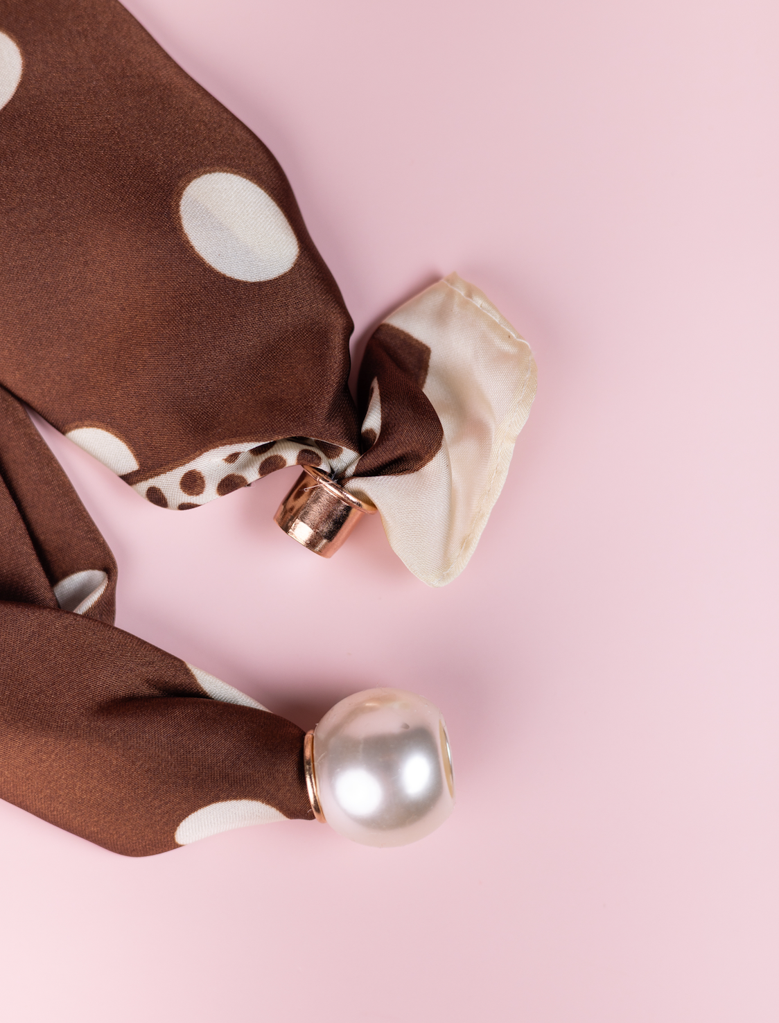 She Has Style Scarf - Brown & Cream Polka Dot