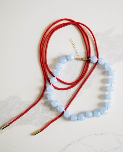 Red Cord Wrap Necklace